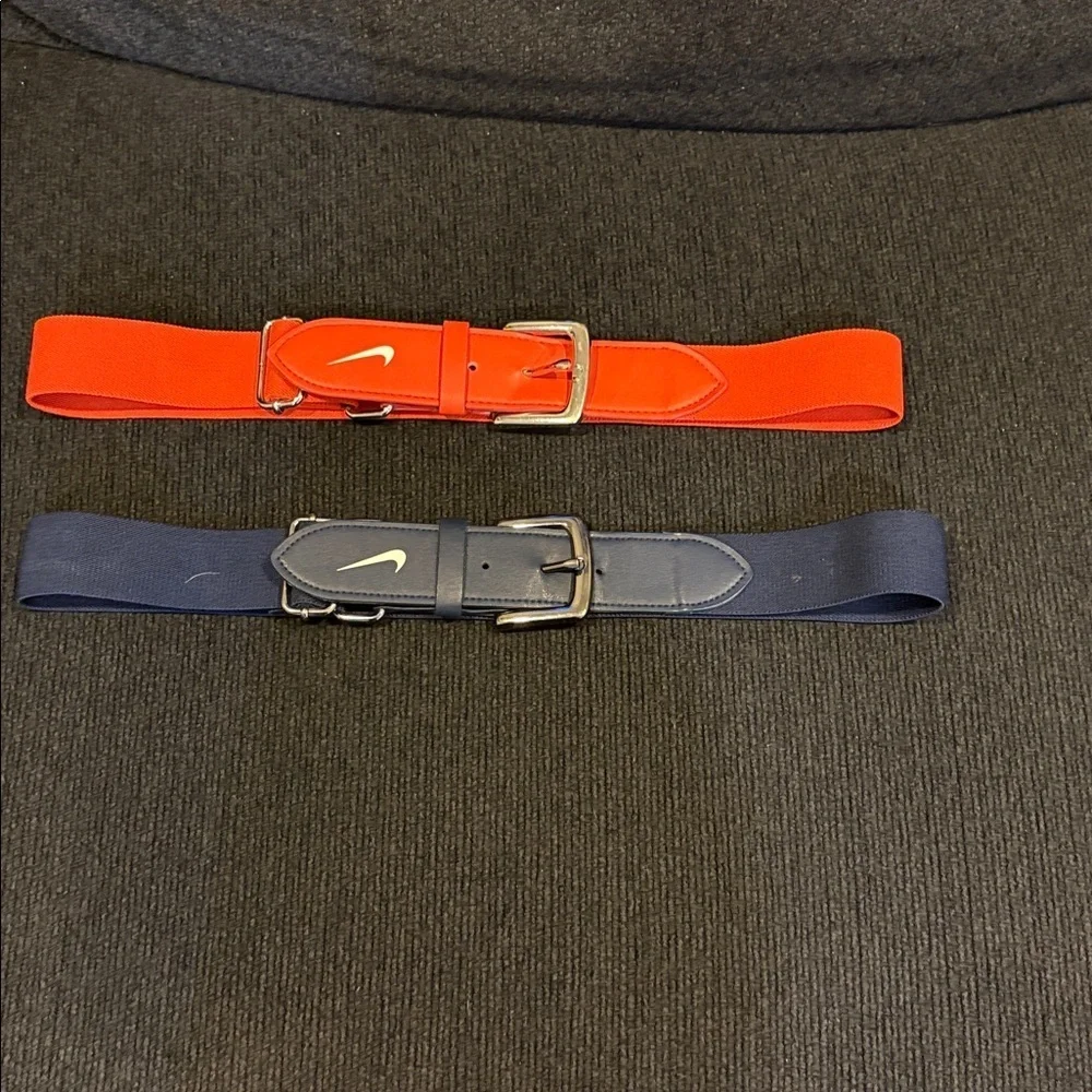 Nike Men's Bundle of Orange and Blue Adjustable Stretch Elastic Belts